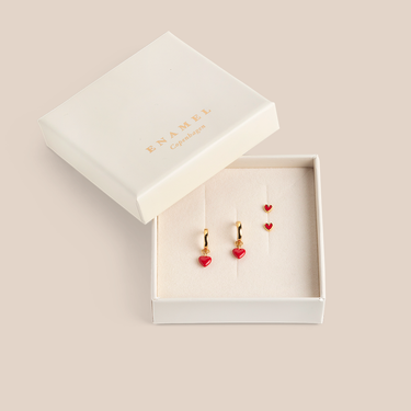 Amore Red Earrings Gavesett