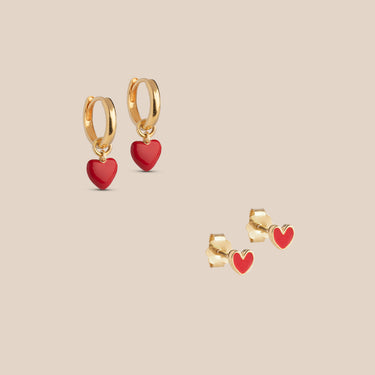 Amore Red Earrings Gift Set