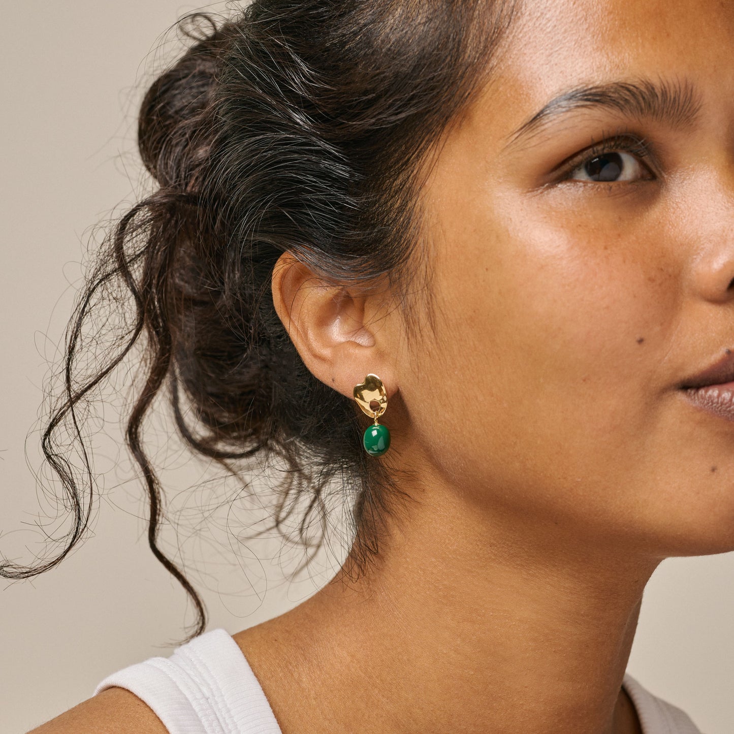 ENAMEL Copenhagen Earrings, Aida Earrings Petrol Green