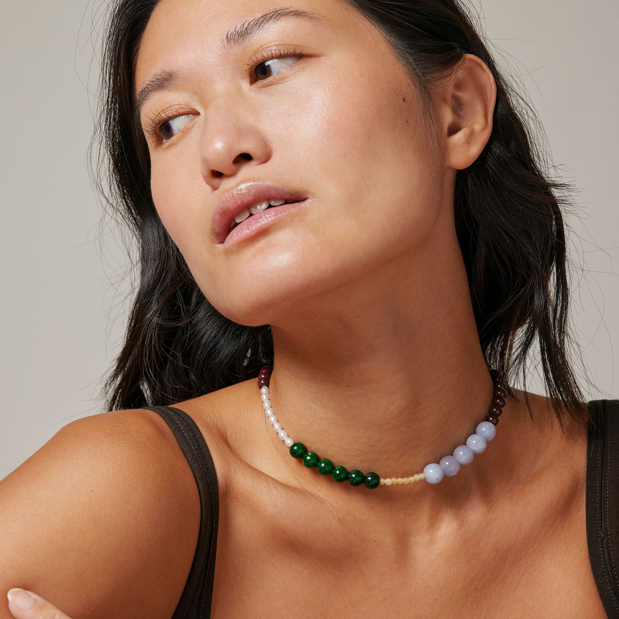 ENAMEL Copenhagen  Halskjede, Marli Necklaces L. Yellow, Pearl, L. Blue, Brown and D. Green