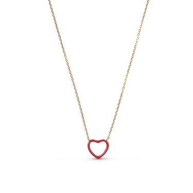 ENAMEL Copenhagen Halskjede, Organic Enamel Heart Necklaces Red