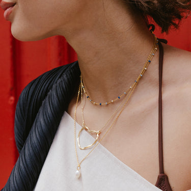 ENAMEL Copenhagen Halskjede, Organic Heart Chunky Necklaces Gold Plated