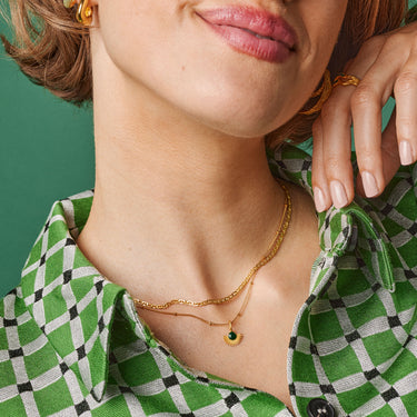 ENAMEL Copenhagen Halskjede, Soleil - 60 cm Necklaces 42 Petrol Green