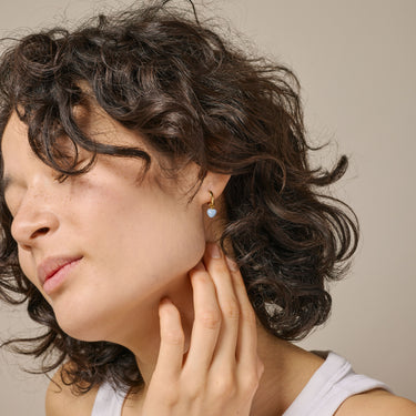 ENAMEL Copenhagen  Hoops, Amore Earrings Steel Blue