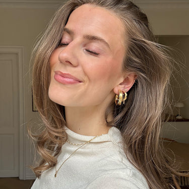 ENAMEL Copenhagen Hoops, Ane Large Earrings Gold Plated