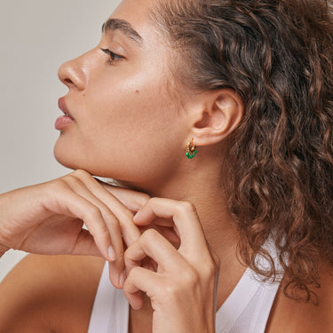 ENAMEL Copenhagen Hoops, Astrid Earrings Grass Green