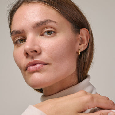 ENAMEL Copenhagen Hoops, Ball Small Earrings 925S/GP