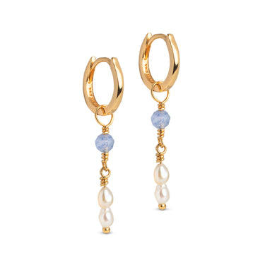 ENAMEL Copenhagen Hoops, Liva Earrings Blue Quartz