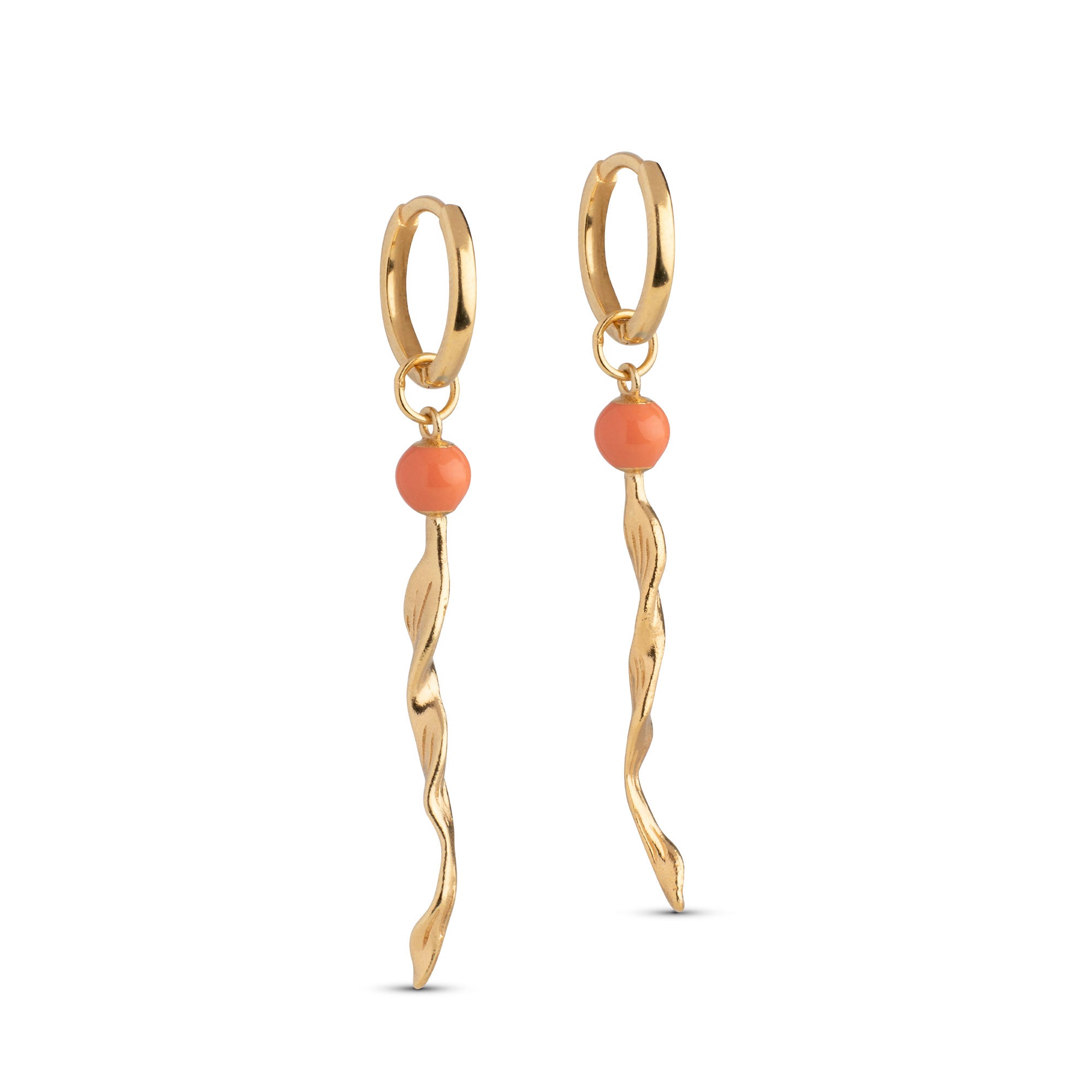 ENAMEL Copenhagen  Hoops, Mona Earrings Light Coral