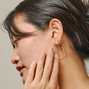 ENAMEL Copenhagen Hoops, Organic Arena Medium Earrings 925S/GP/M