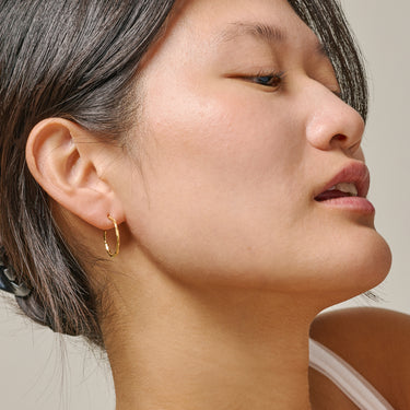 ENAMEL Copenhagen Hoops, Organic Arena Small Earrings 925S/GP/M