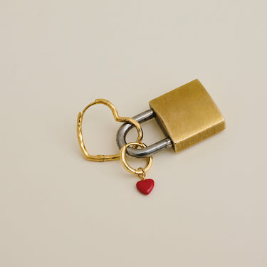 ENAMEL Copenhagen Hoops, Organic Heart Medium Earrings 925S/GP/M