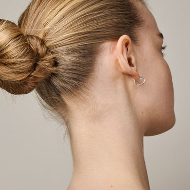 ENAMEL Copenhagen Hoops, Organic Heart Small Earrings 925S/M