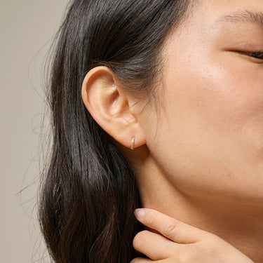 ENAMEL Copenhagen Hoops, Petite Flora 6 mm Earrings 925S/GP/M