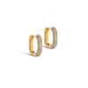 ENAMEL Copenhagen Hoops, Sparkling Square 15 mm Earrings Clear CZ