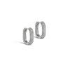 ENAMEL Copenhagen Hoops, Sparkling Square 15 mm Earrings Clear CZ