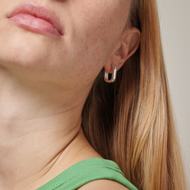 ENAMEL Copenhagen Hoops, Square 18 mm Earrings 925S