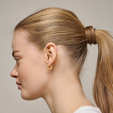 ENAMEL Copenhagen Hoops, Sunshine Leaves Earrings 925S/GP