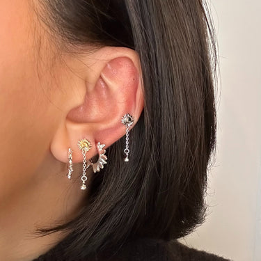 ENAMEL Copenhagen Hoops, Sunshine Leaves Earrings 925S