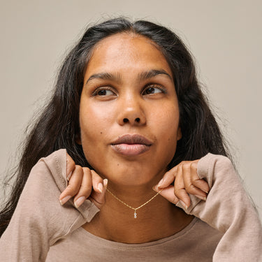 ENAMEL Copenhagen Necklace, Twin CZ Necklaces Clear CZ