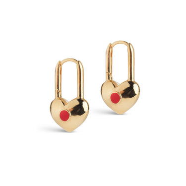 ENAMEL Copenhagen Øredobber, Heart Keeper Earrings Red