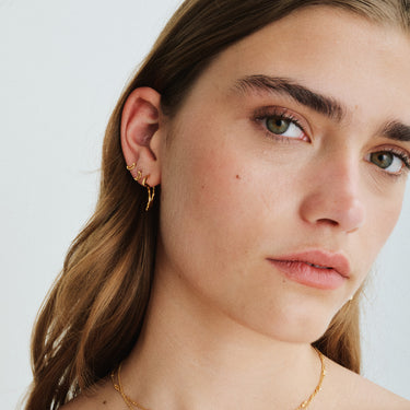 ENAMEL Copenhagen Øredobber, Organic Moon Medium Earrings Gold Plated