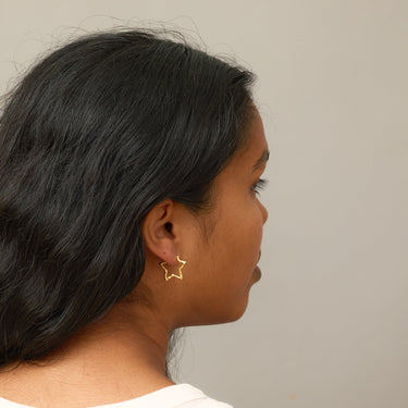 ENAMEL Copenhagen Øredobber, Organic Star Medium Earrings Gold Plated