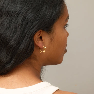 ENAMEL Copenhagen Øredobber, Organic Star Medium Earrings Gold Plated