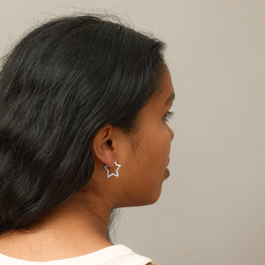 ENAMEL Copenhagen Øredobber, Organic Star Medium Earrings Silver Plated