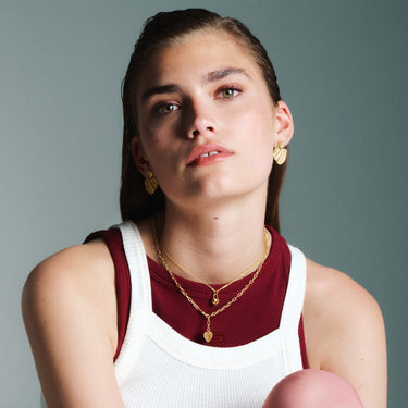 ENAMEL Copenhagen Øredobber, Wave Heart Earrings Gold Plated
