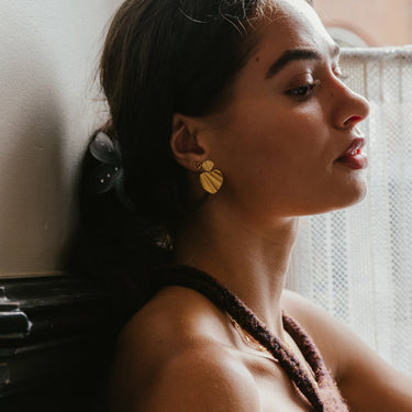 ENAMEL Copenhagen Øredobber, Wave Heart Earrings Gold Plated
