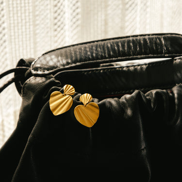 ENAMEL Copenhagen Øredobber, Wave Heart Earrings Gold Plated