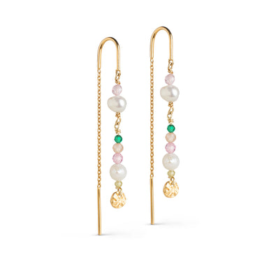 ENAMEL Copenhagen Øreringer, Sofia Earrings Light pink, khaki green, peach and pearl