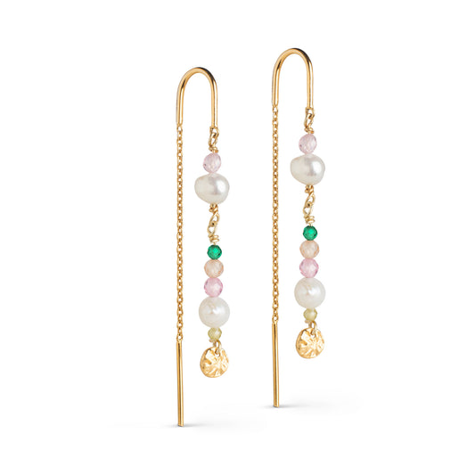 ENAMEL Copenhagen Øreringer, Sofia Earrings Light pink, khaki green, peach and pearl