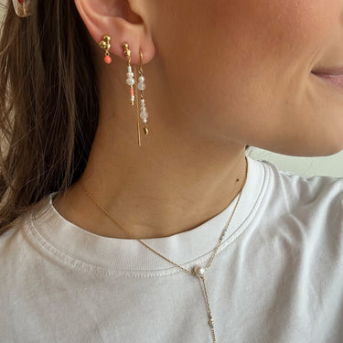 ENAMEL Copenhagen Øreringer, Sofia Earrings White and Pearls