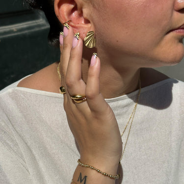 ENAMEL Copenhagen Øreringer, Wave Earrings 925S/GP/M