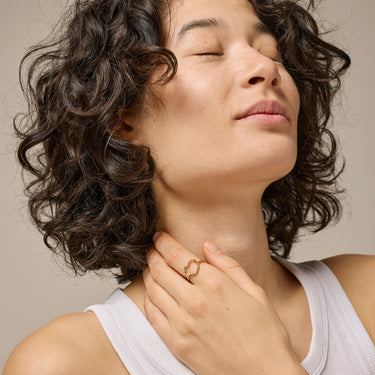 ENAMEL Copenhagen  Ring, Organic Heart Rings 925S/GP/M