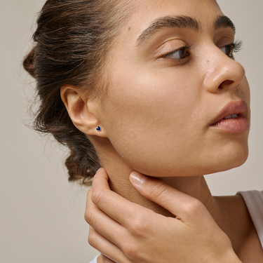 ENAMEL Copenhagen Studs, Amore Earrings Indigo