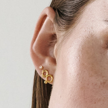 ENAMEL Copenhagen Studs, Clara Earrings White CZ