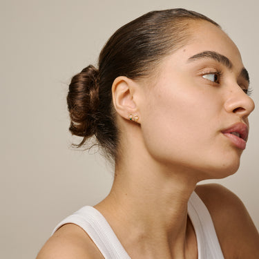 ENAMEL Copenhagen Studs, Dotta Earrings Petrol Green