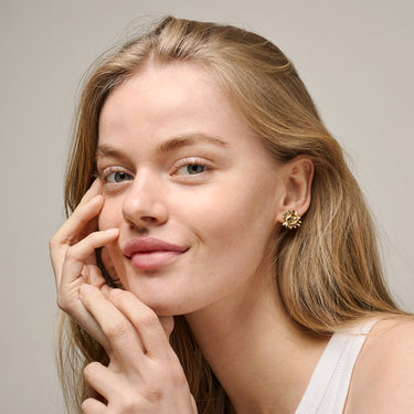 ENAMEL Copenhagen Studs, Large Sunshine Earrings 925S/GP