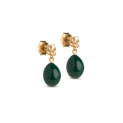 ENAMEL Copenhagen Studs, Poe Earrings Petrol Green