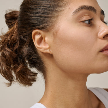 ENAMEL Copenhagen Studs, Protective Cross Earrings 925S/GP