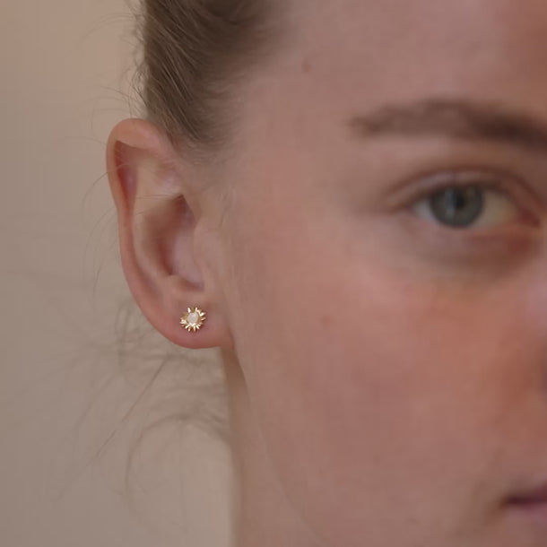 ENAMEL Copenhagen Studs, Small Sunshine Earrings Daisy