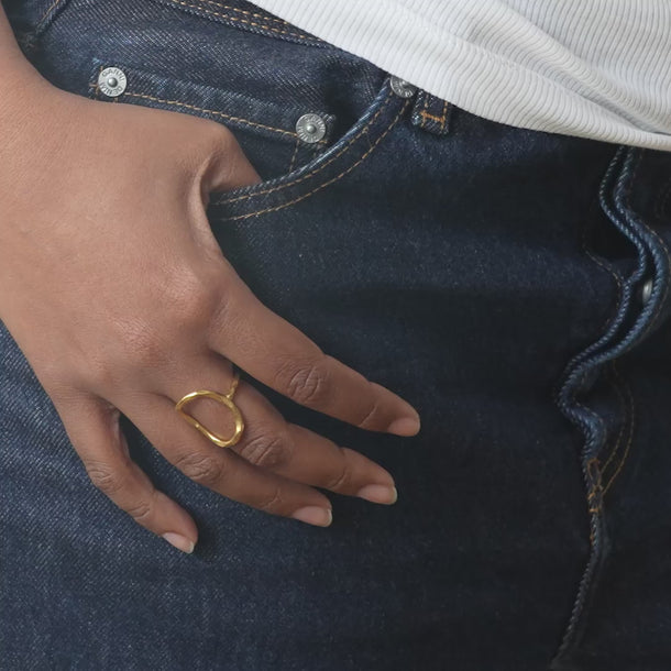 ENAMEL Copenhagen Ring, Organic Arena Rings Gold Plated