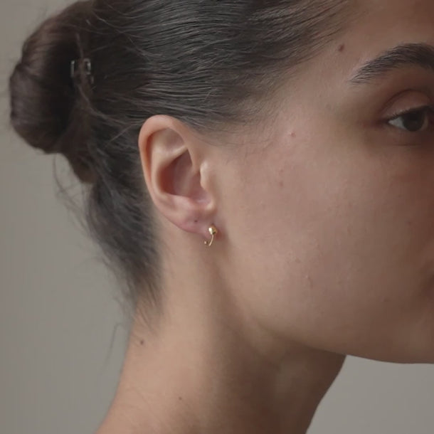 ENAMEL Copenhagen Hoops, Twistie drop Earrings 925S/GP