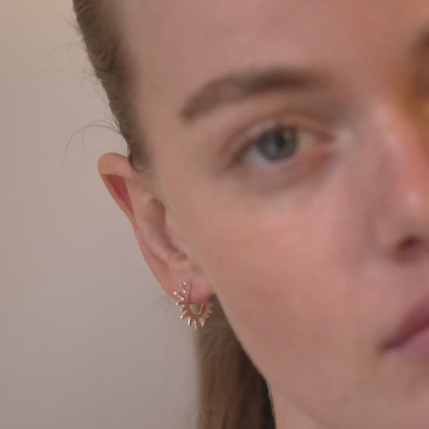 ENAMEL Copenhagen Hoops, Sunshine Leaves Earrings 925S