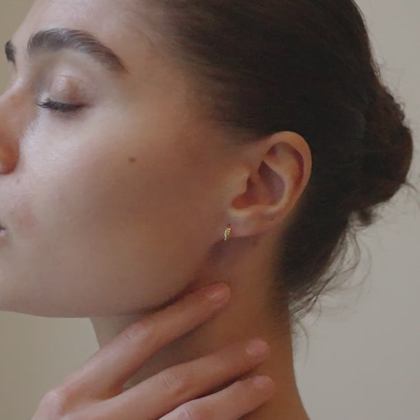 ENAMEL Copenhagen Hoops, Twistie drop Earrings 925S/GP