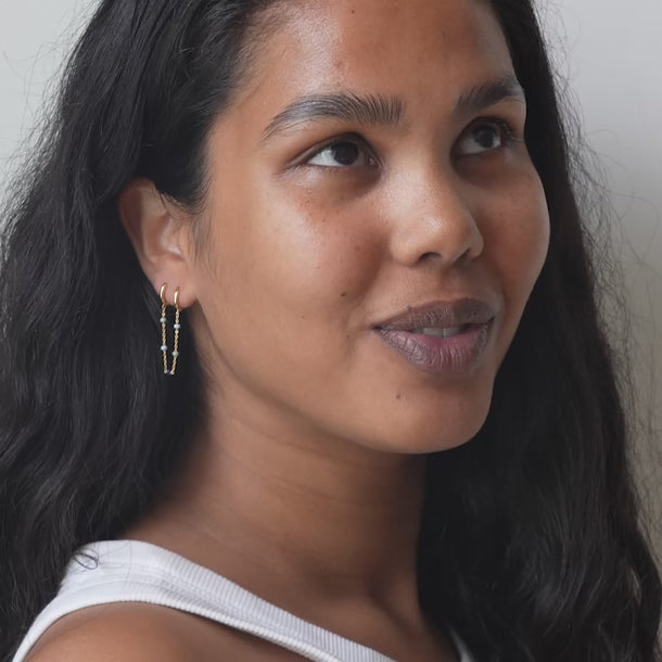 ENAMEL Copenhagen Øredobber, Lola Chain One Piece Earrings Earthtone