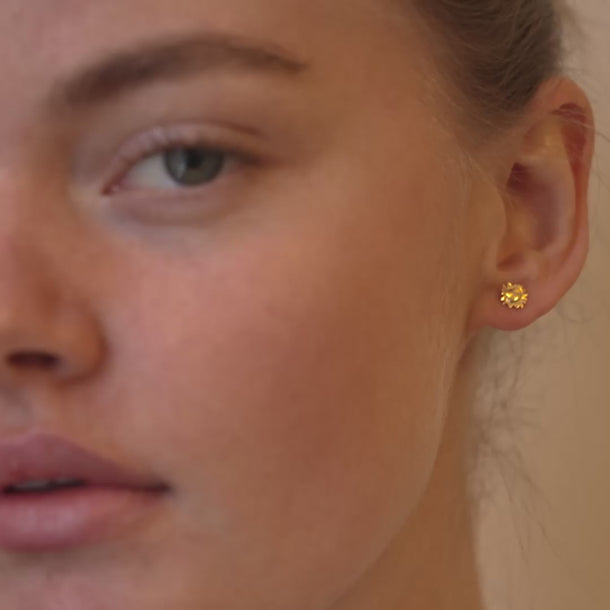 ENAMEL Copenhagen Studs, Small Sunshine Earrings 925S/GP